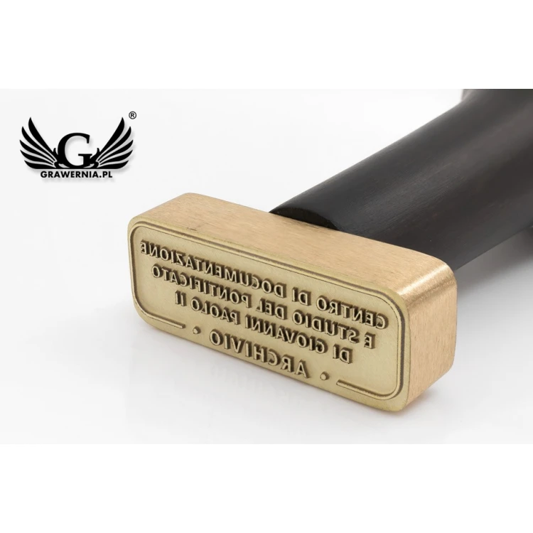 Stempel mosiężny do odbijania tuszem - wymiary: 42x17mm - FIB082
