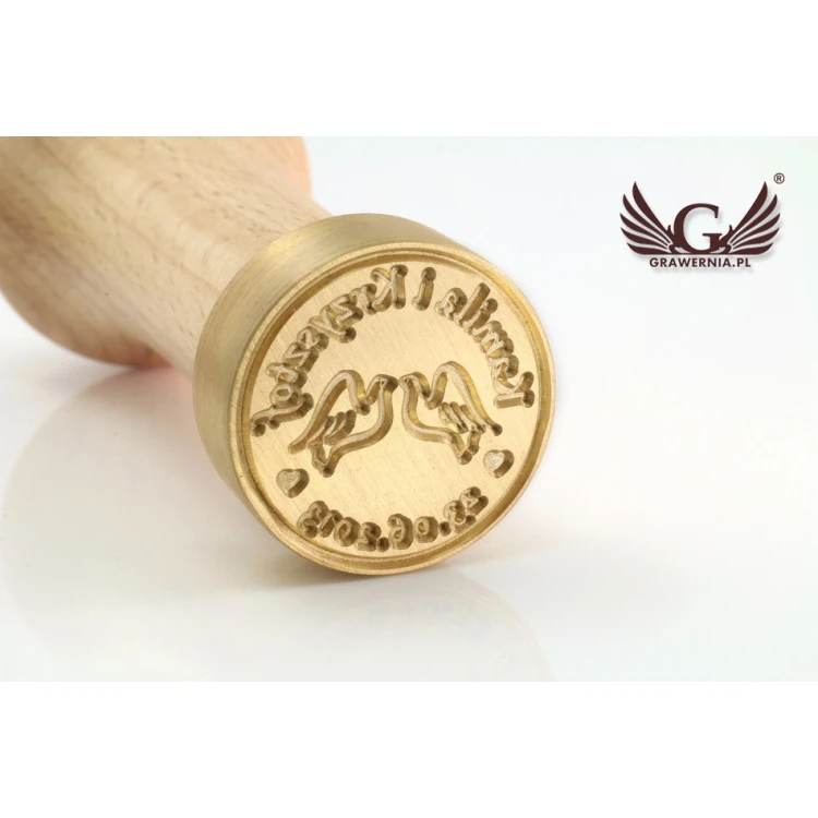 Stempel ślubny do odbijania w laku - CNC - średnica 24mm