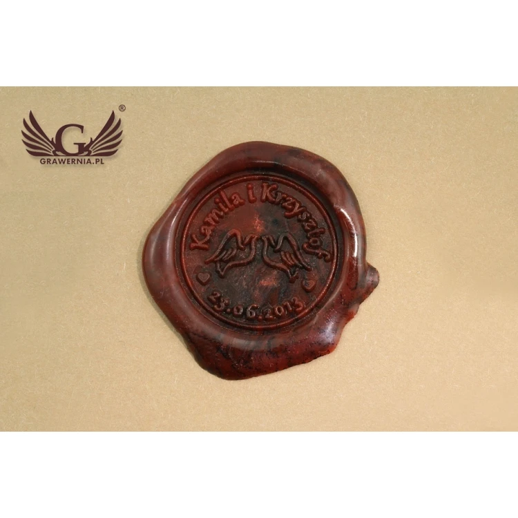 Stempel ślubny do odbijania w laku - CNC - średnica 24mm