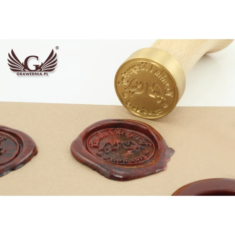 Stempel ślubny do odbijania w laku - CNC - średnica 24mm