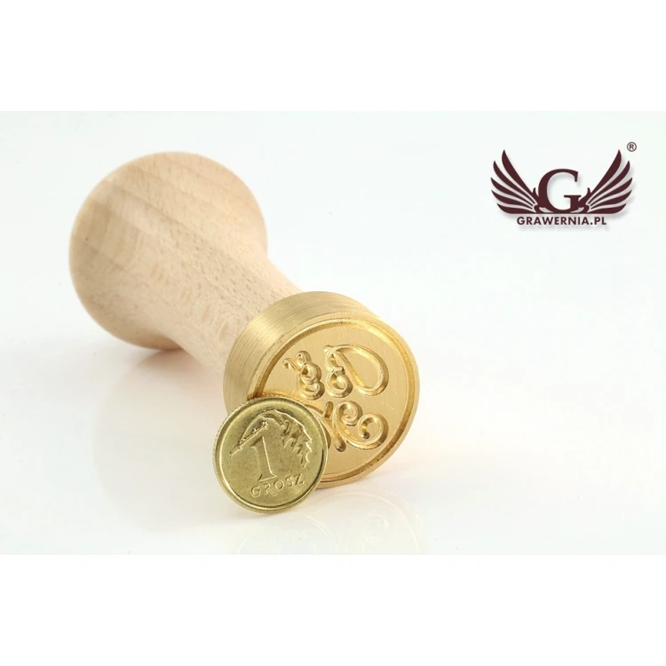 Stempel ślubny do odbijania w laku - CNC - średnica 24mm