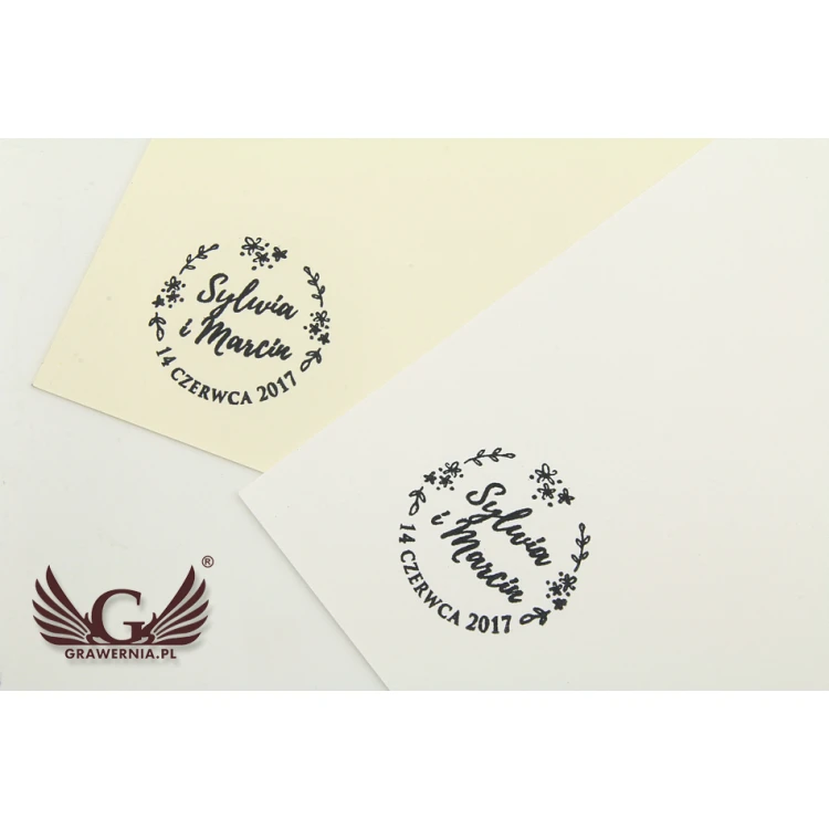 Stempel ślubny do odbijania w tuszu - średnica odbicia 38mm 
