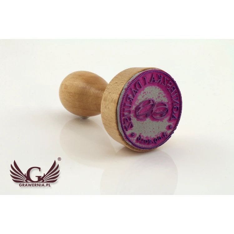 Stempel ślubny do odbijania w tuszu - średnica odbicia 38mm 