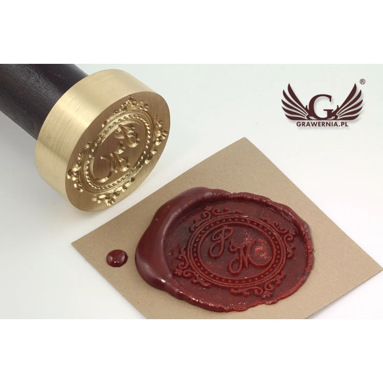 Stempel ślubny do odbijania w laku - CNC - średnica 30mm 