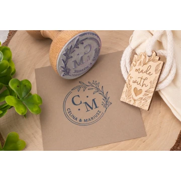 Stempel ślubny wianek do odbijania w tuszu - średnica gryfu 50mm - STS002