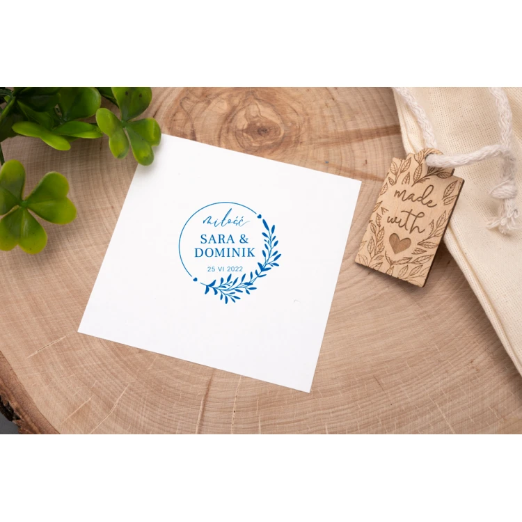 Stempel ślubny do odbijania w tuszu - średnica gryfu 50mm - STS004
