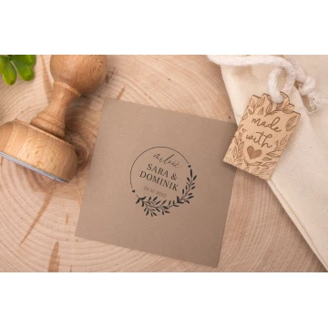 Stempel ślubny do odbijania w tuszu - średnica gryfu 50mm - STS004
