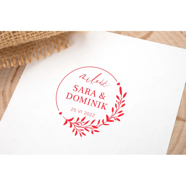 Stempel ślubny do odbijania w tuszu - średnica gryfu 50mm - STS004
