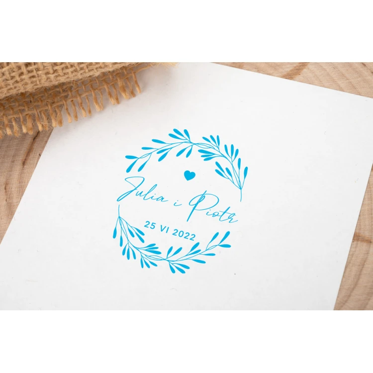 Stempel ślubny wianek do odbijania w tuszu - średnica gryfu 50mm - STS010