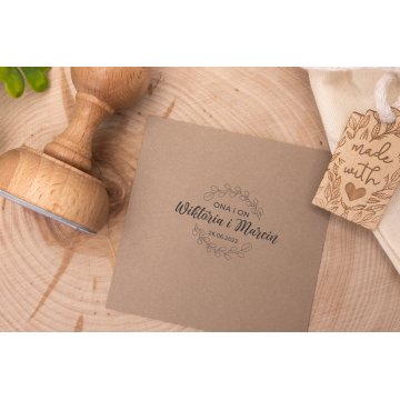 Stempel ślubny do odbijania w tuszu - średnica gryfu 50mm - STS012