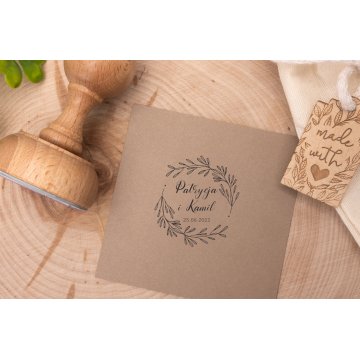 Stempel ślubny wianek do odbijania w tuszu - średnica gryfu 50mm - STS015