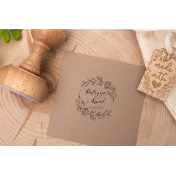 Stempel ślubny wianek do odbijania w tuszu - średnica gryfu 50mm - STS015