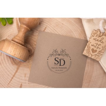 Stempel ślubny do odbijania w tuszu - średnica gryfu 50mm - STS017