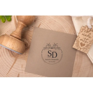 Stempel ślubny do odbijania w tuszu - średnica gryfu 50mm - STS017