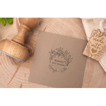 Stempel ślubny wianek do odbijania w tuszu - średnica gryfu 50mm - STS018