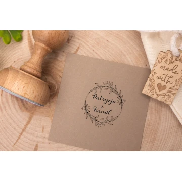 Stempel ślubny wianek do odbijania w tuszu - średnica gryfu 50mm - STS020