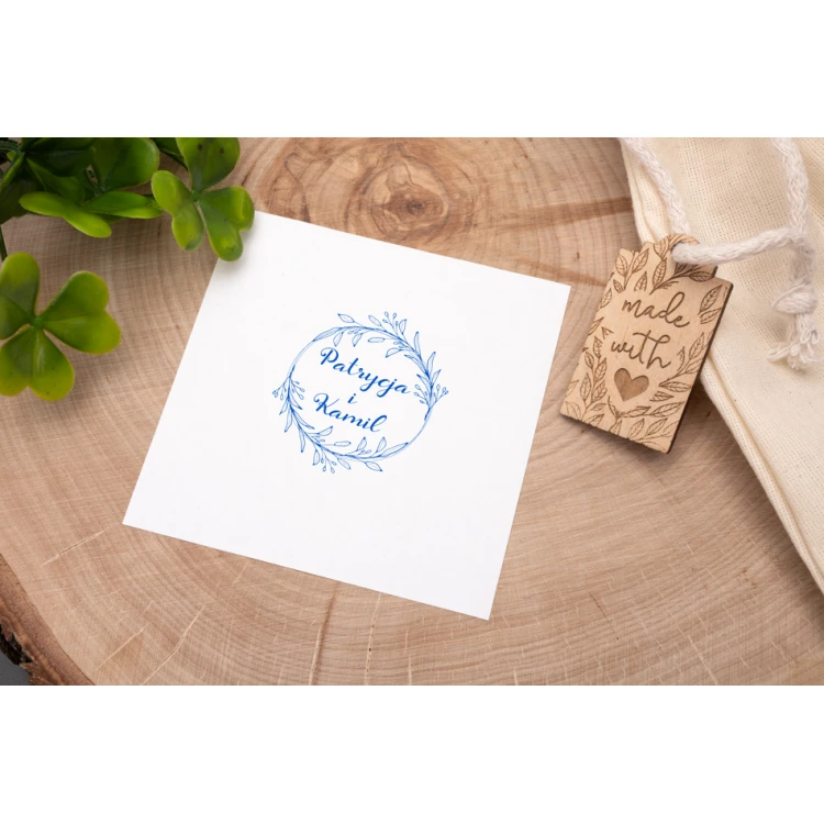Stempel ślubny wianek do odbijania w tuszu - średnica gryfu 50mm - STS020