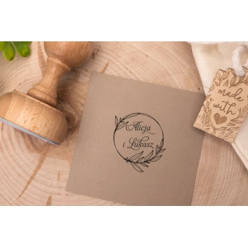 Stempel ślubny wianek do odbijania w tuszu - średnica gryfu 50mm - STS022