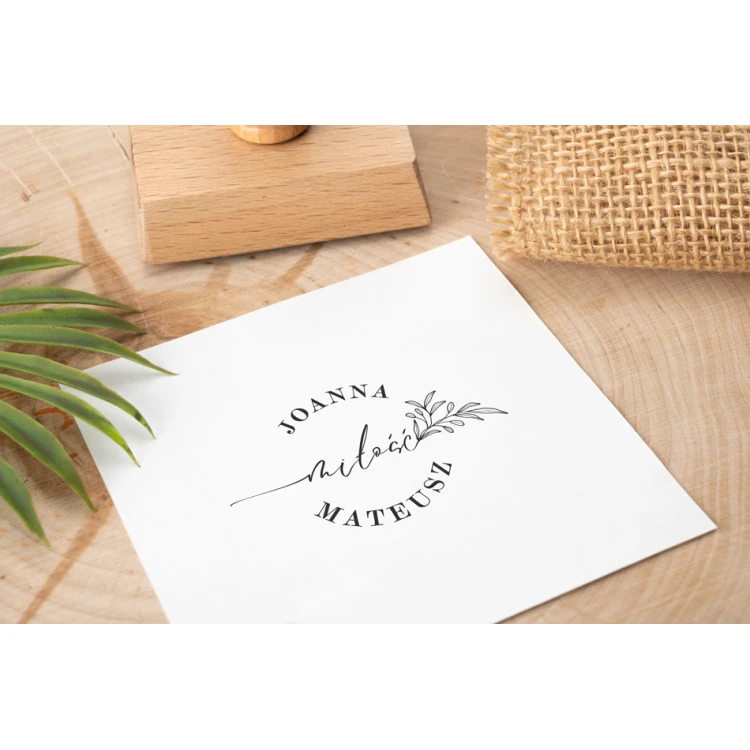 Stempel ślubny do odbijania w tuszu - wymiary gryfu 60x40mm - STS045