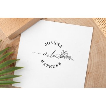 Stempel ślubny do odbijania w tuszu - wymiary gryfu 60x40mm - STS045