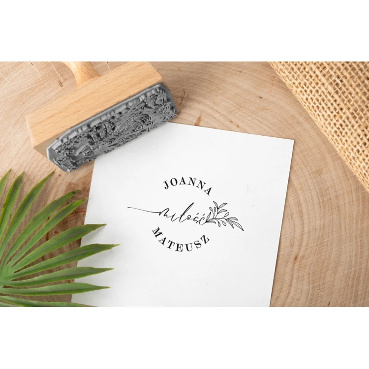 Stempel ślubny do odbijania w tuszu - wymiary gryfu 60x40mm - STS045