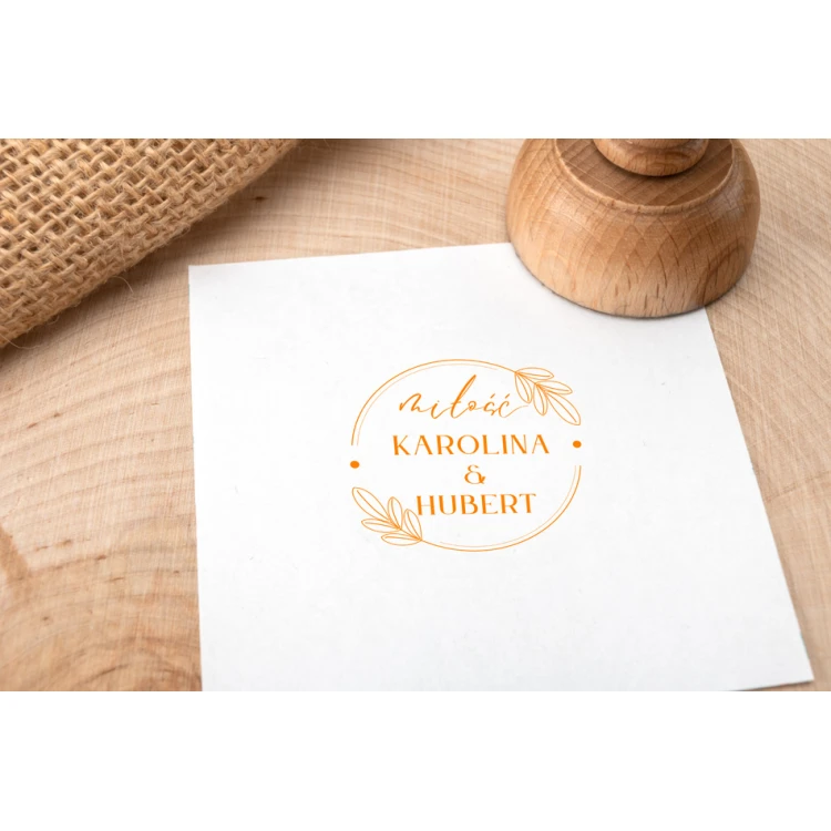 Stempel ślubny do odbijania w tuszu - Miłość - średnica gryfu 40mm - STS034