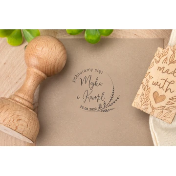 Stempel ślubny Pobieramy Się do odbijania w tuszu - średnica gryfu 40mm - STS030