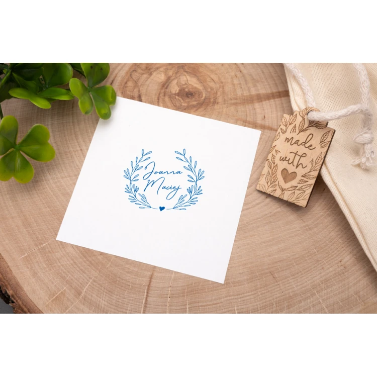 Stempel ślubny wianek do odbijania w tuszu - średnica gryfu 50mm - STS019
