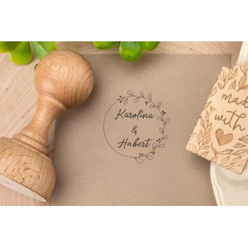 Stempel ślubny wianek do odbijania w tuszu - średnica gryfu 40mm - STS033