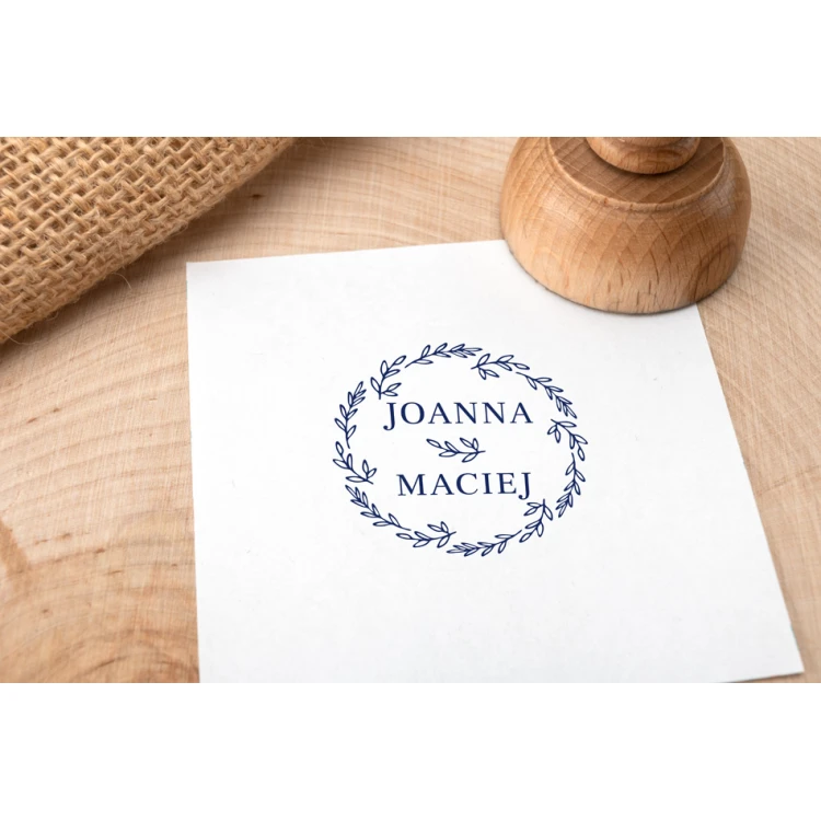 Stempel ślubny wianek do odbijania w tuszu - średnica gryfu 40mm - STS036