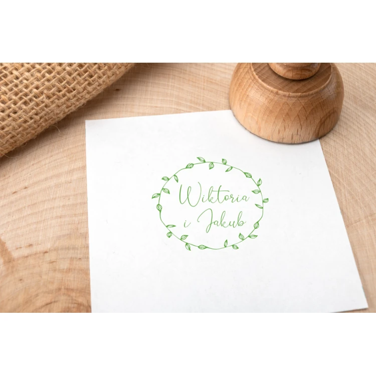 Stempel ślubny wianek do odbijania w tuszu - średnica gryfu 40mm - STS037