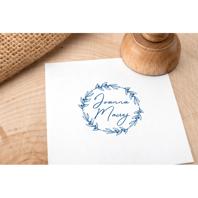 Stempel ślubny wianek do odbijania w tuszu - średnica gryfu 40mm - STS040