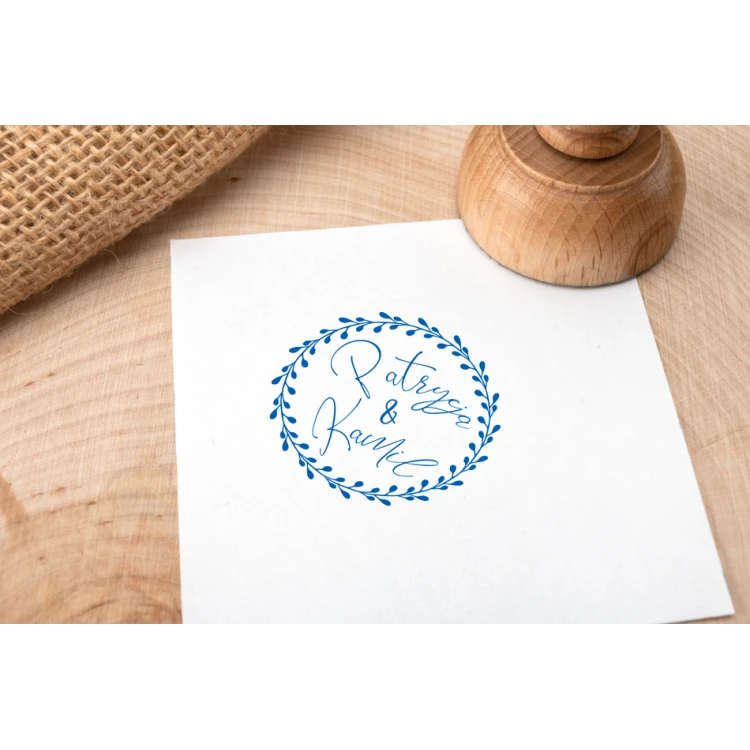 Stempel ślubny wianek do odbijania w tuszu - średnica gryfu 40mm - STS041