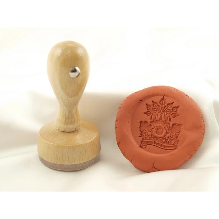 Stempel z akrylu 40mm głębokość graweru około 1mm - uchwyt drewniany