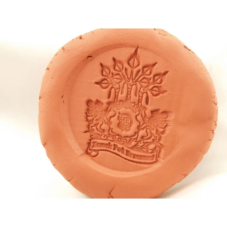 Stempel z akrylu 40mm głębokość graweru około 1mm - uchwyt drewniany