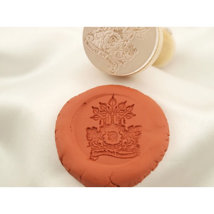 Stempel z akrylu 40mm głębokość graweru około 1mm - uchwyt drewniany