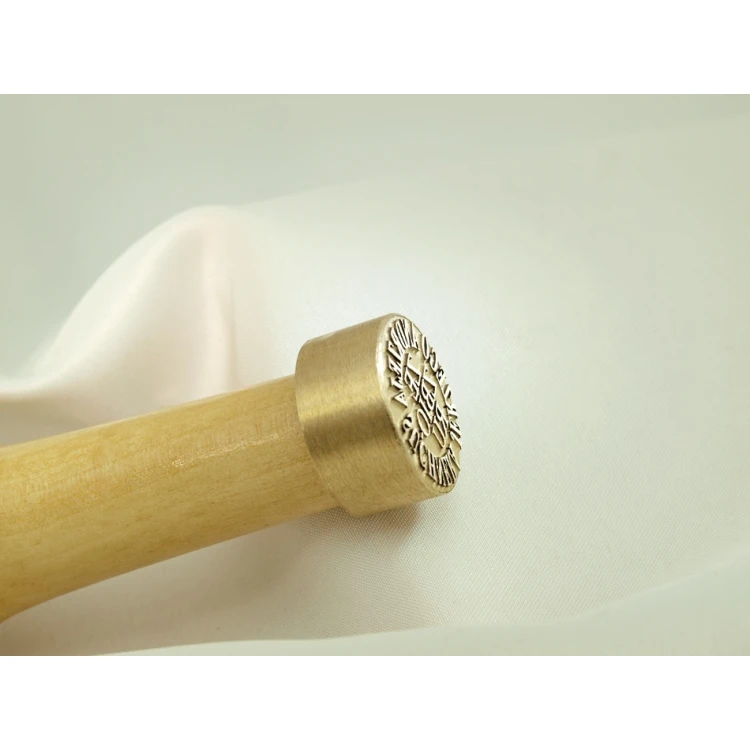 Stempel z mosiądzu do odbijania tuszem - średnica 22mm, głębokość graweru około 0,4mm