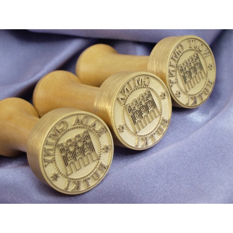 Stempel z mosiądzu 38mm głębokość graweru około 0,7mm