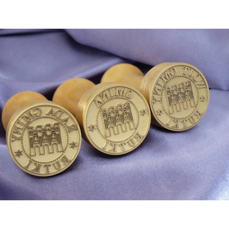 Stempel z mosiądzu 38mm głębokość graweru około 0,7mm