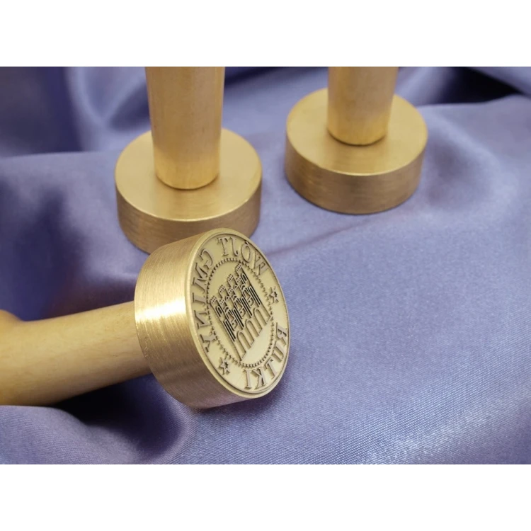 Stempel z mosiądzu 38mm głębokość graweru około 0,7mm