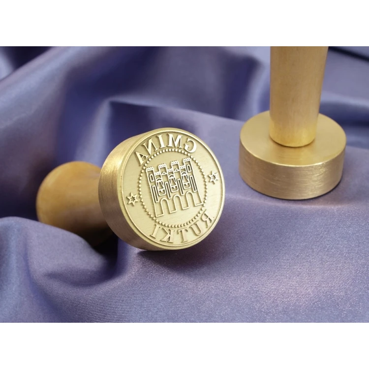 Stempel z mosiądzu 38mm głębokość graweru około 0,7mm
