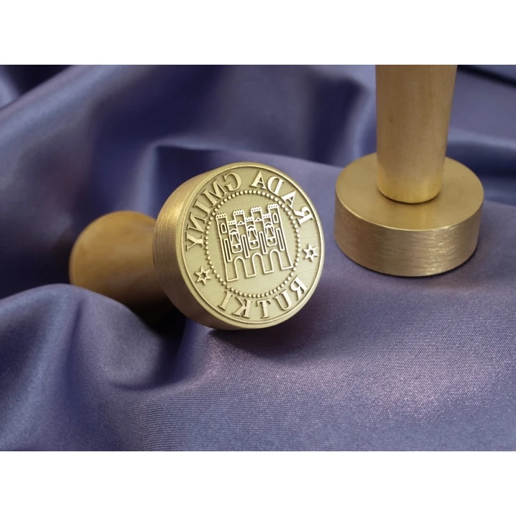 Stempel z mosiądzu 38mm głębokość graweru około 0,7mm