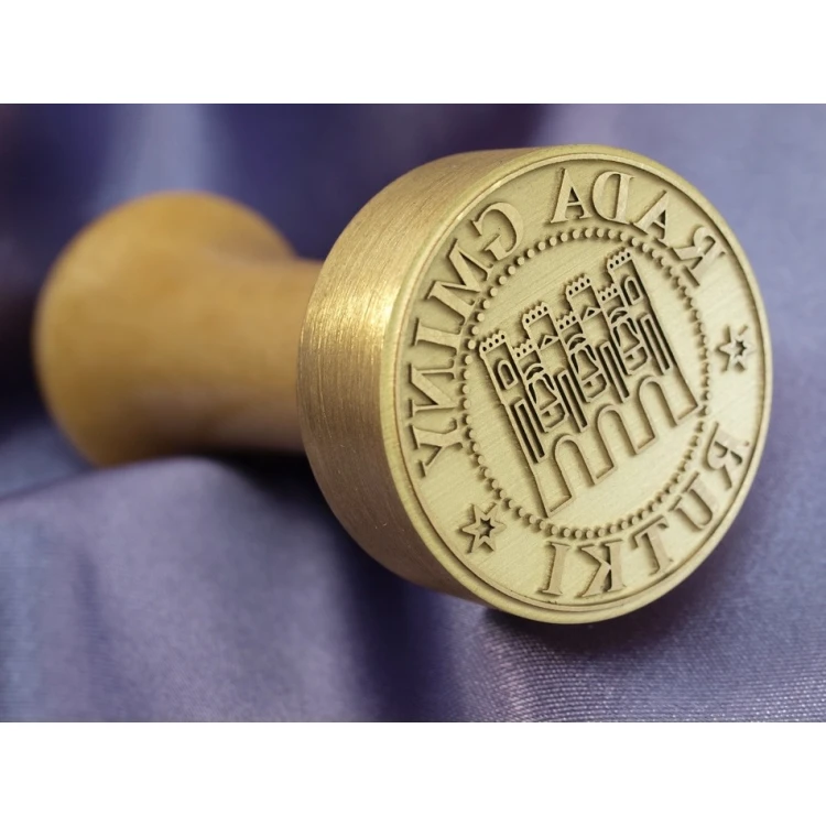 Stempel z mosiądzu 38mm głębokość graweru około 0,7mm