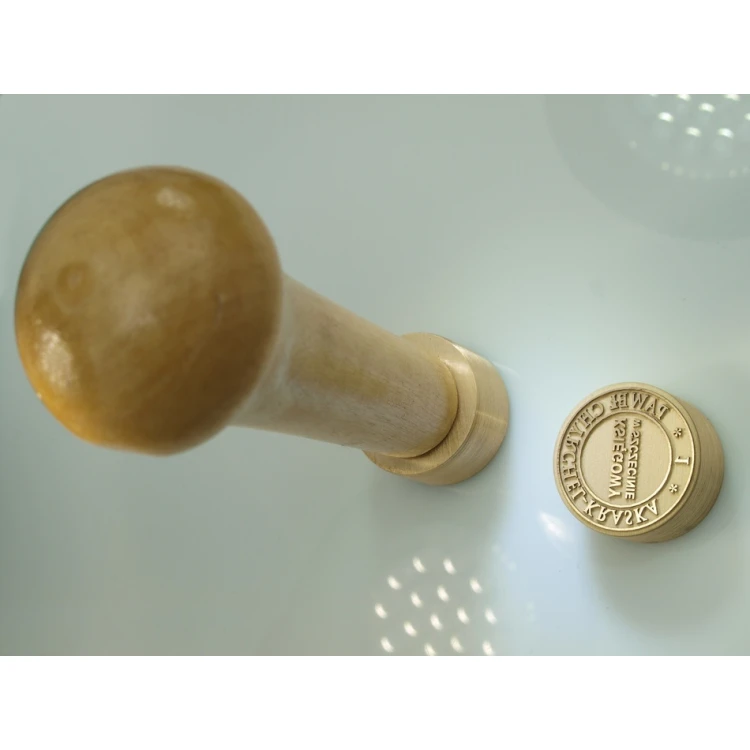 Stempel z mosiądzu do odbijania tuszem - średnica 22mm, głębokość graweru około 0,4mm