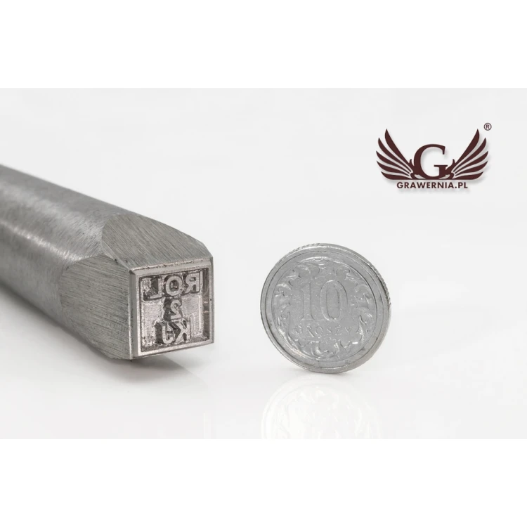 Stempel ze stali do wybijania w metalu - wymiary odbicia 10x10mm - CNC068