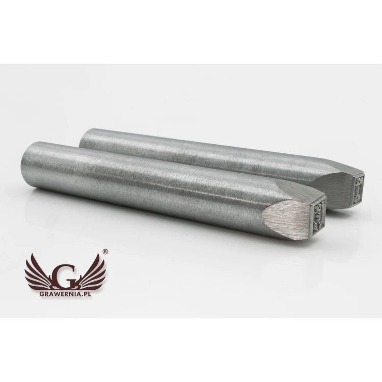 Stempel ze stali do wybijania w metalu - wymiary odbicia 10x10mm - CNC068
