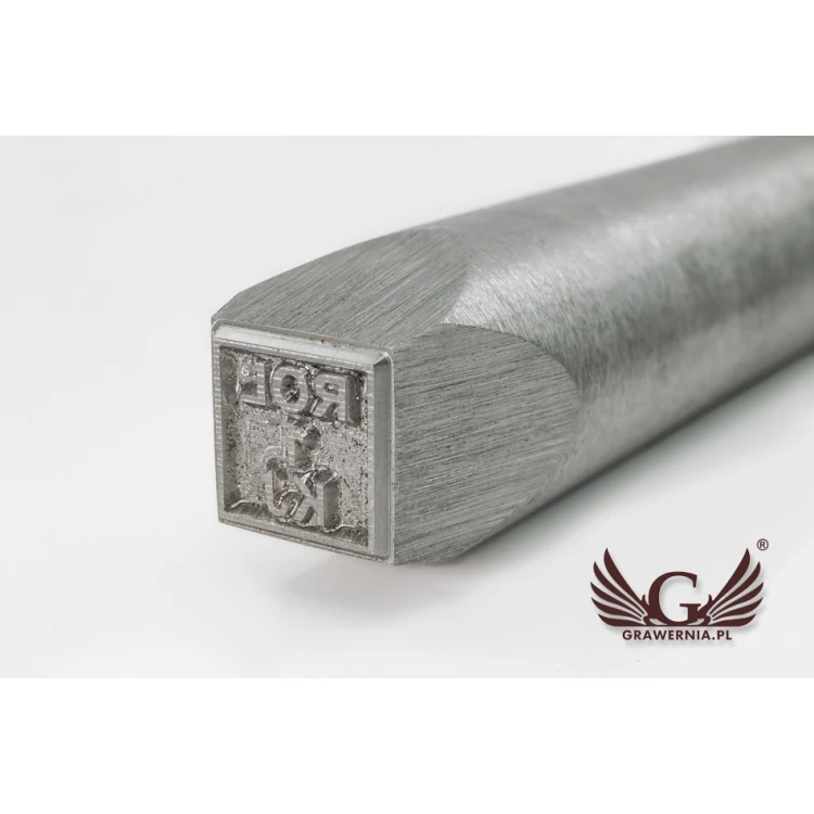 Stempel ze stali do wybijania w metalu - wymiary odbicia 10x10mm - CNC068