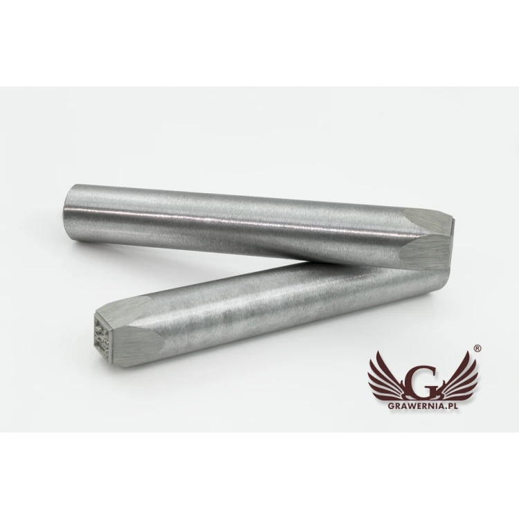 Stempel ze stali do wybijania w metalu - wymiary odbicia 10x10mm - CNC068