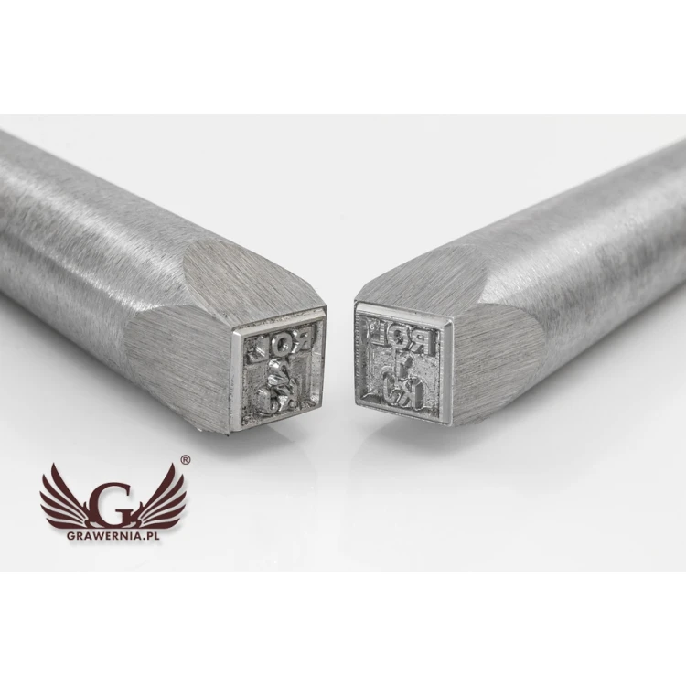 Stempel ze stali do wybijania w metalu - wymiary odbicia 10x10mm - CNC068