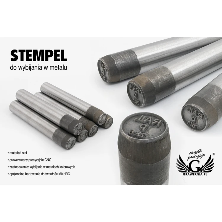 Stempel ze stali do wybijania w metalu - średnica odbicia 15mm - CNC077